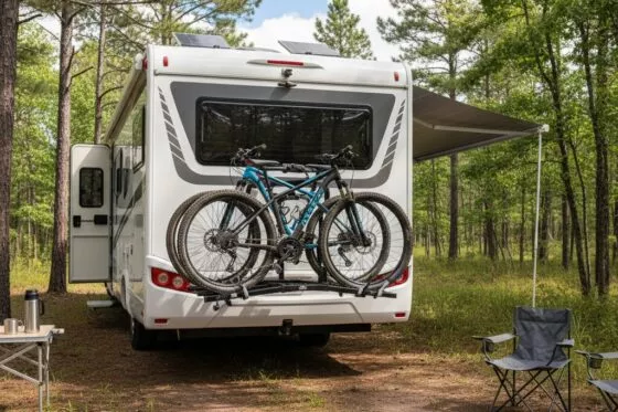 Porte vélo sur un camping-car